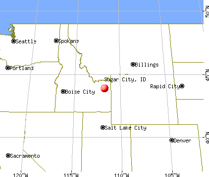 Sugar City, Idaho map