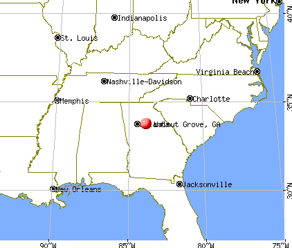 Walnut Grove, Georgia map