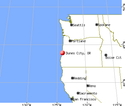 Dunes City, Oregon map