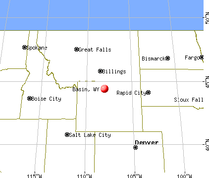Basin, Wyoming map