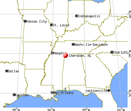 Cherokee, Alabama map