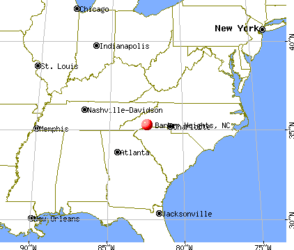Barker Heights, North Carolina map