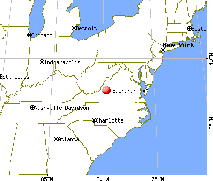 Buchanan, Virginia map