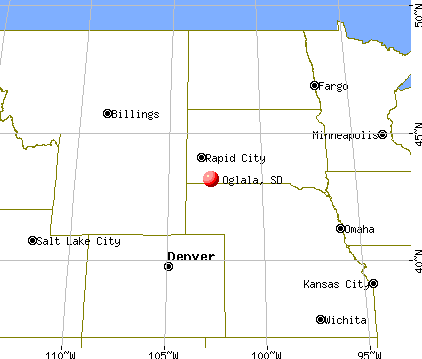 Oglala, South Dakota map