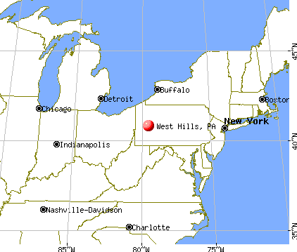 West Hills, Pennsylvania map