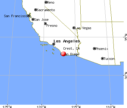 Crest, California map