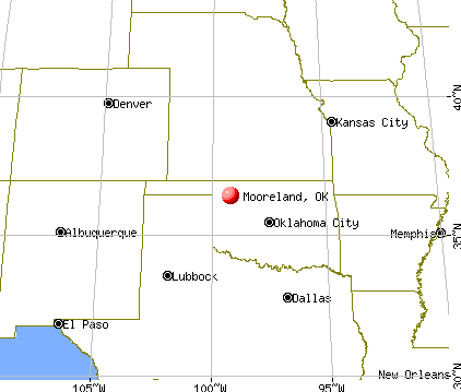 Mooreland, Oklahoma map