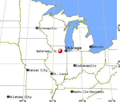 Waterman, Illinois map