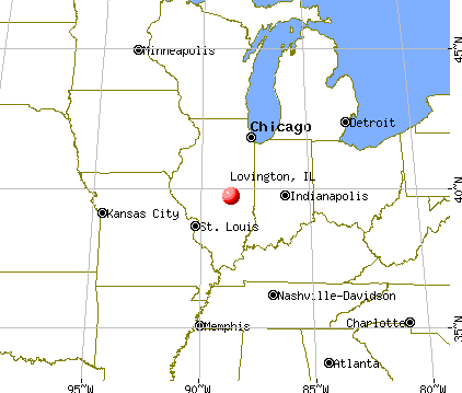 Lovington, Illinois map