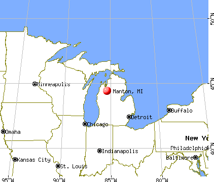 Manton, Michigan map