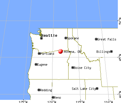 Athena, Oregon map