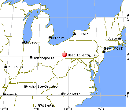 West Liberty, West Virginia map