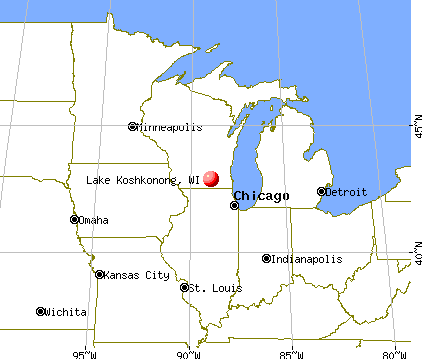 Lake Koshkonong, Wisconsin map