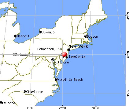 Pemberton, New Jersey map