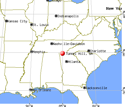 Tunnel Hill, Georgia map