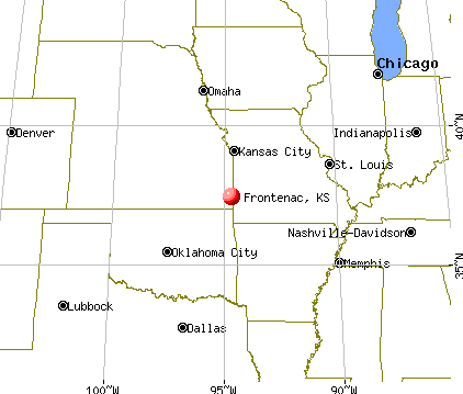 Frontenac, Kansas map