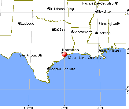 Clear Lake Shores, Texas map