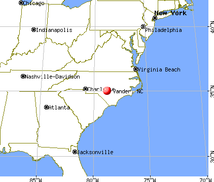 Vander, North Carolina map