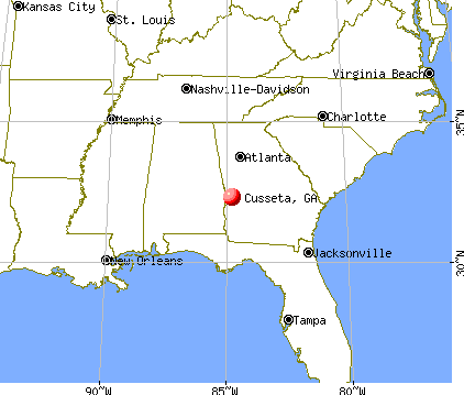 Cusseta, Georgia map