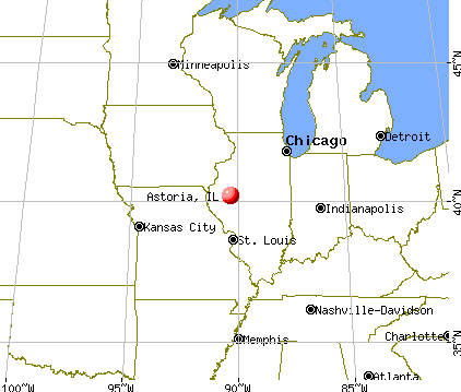 Astoria, Illinois map