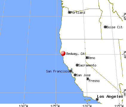 Redway, California map