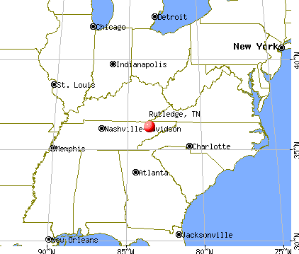 Rutledge, Tennessee map