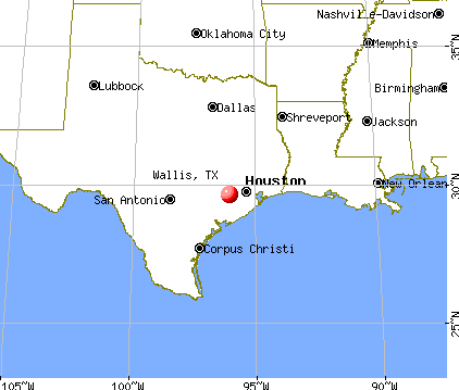 Wallis, Texas map