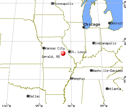 Gerald, Missouri map