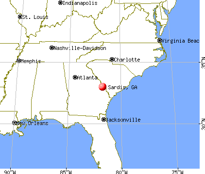 Sardis, Georgia map