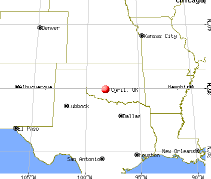 Cyril, Oklahoma map