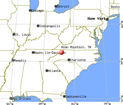 Roan Mountain, Tennessee map