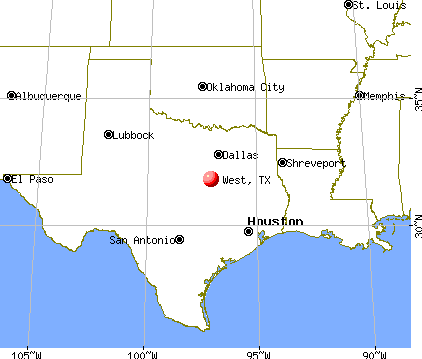 West, Texas map