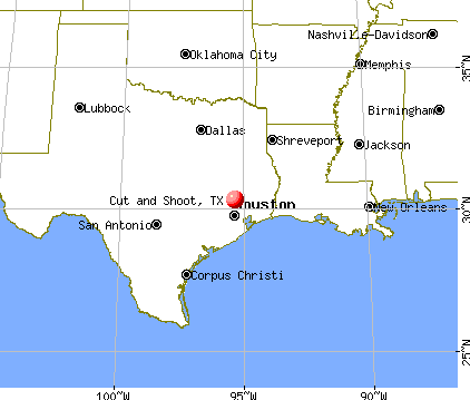 Cut and Shoot, Texas map