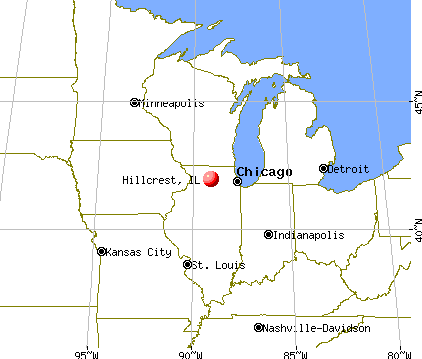 Hillcrest, Illinois map
