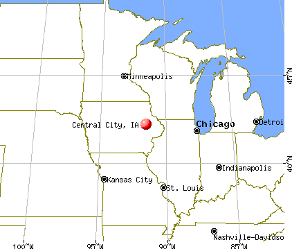 Central City, Iowa map