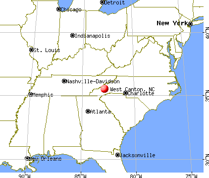 West Canton, North Carolina map