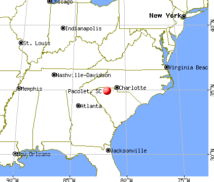 Pacolet, South Carolina map