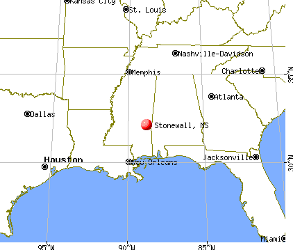 Stonewall, Mississippi map