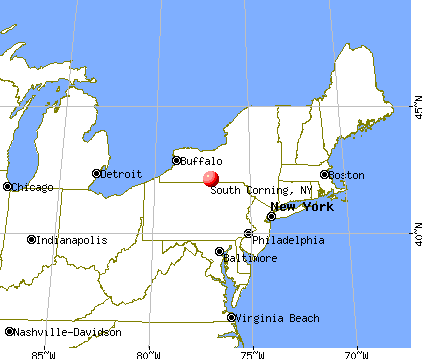 South Corning, New York map