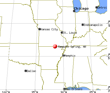 Mammoth Spring, Arkansas map