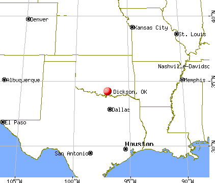 Dickson, Oklahoma map