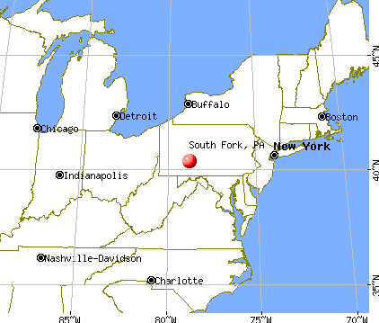 South Fork, Pennsylvania map