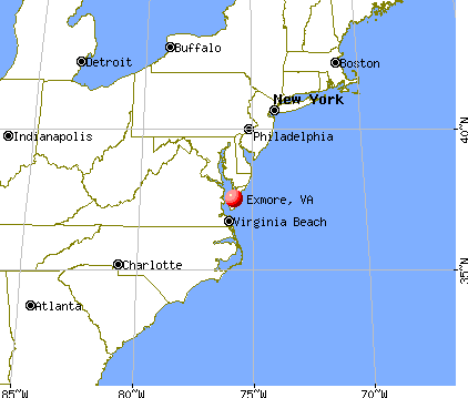 Exmore, Virginia map