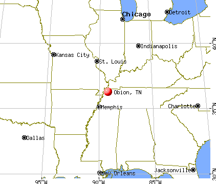 Obion, Tennessee map
