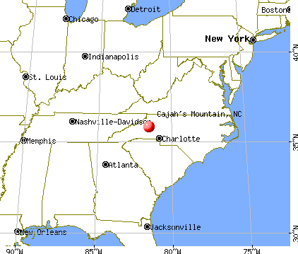 Cajah's Mountain, North Carolina map