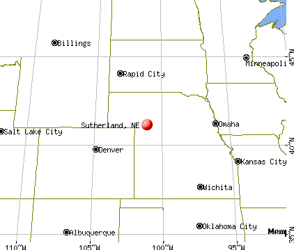 Sutherland, Nebraska map