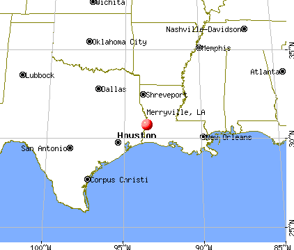 Merryville, Louisiana map