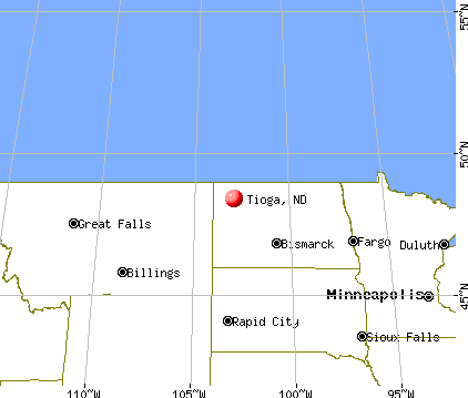 Tioga, North Dakota map