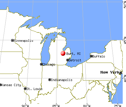 Burt, Michigan map