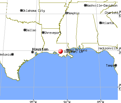 Supreme, Louisiana map